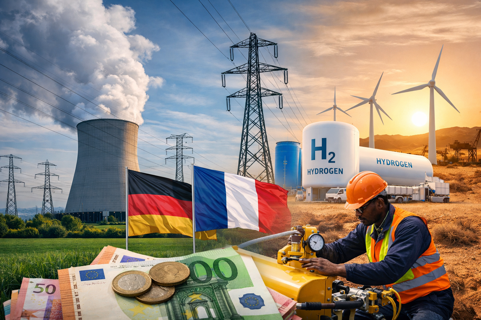 Německo bez jádra: Závislost na francouzské elektřině a riskantní sázka na vodík z Afriky