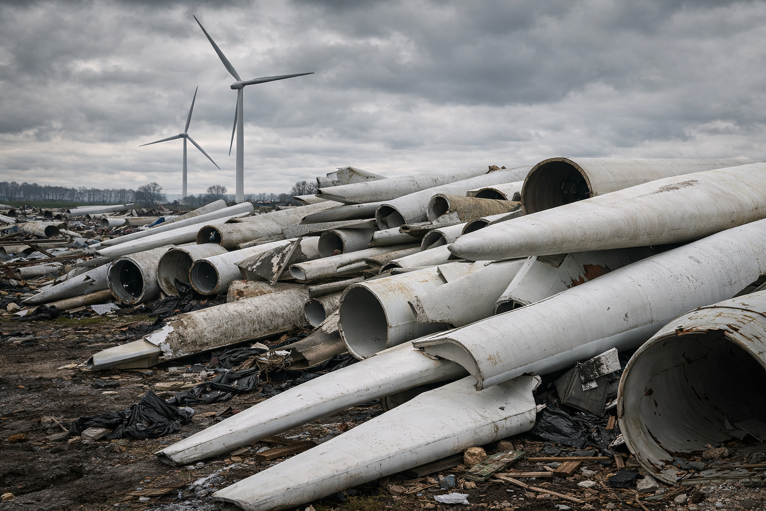 Temná stránka zelené energie: Německý skandál s odpadem z větrníků končí i v Česku