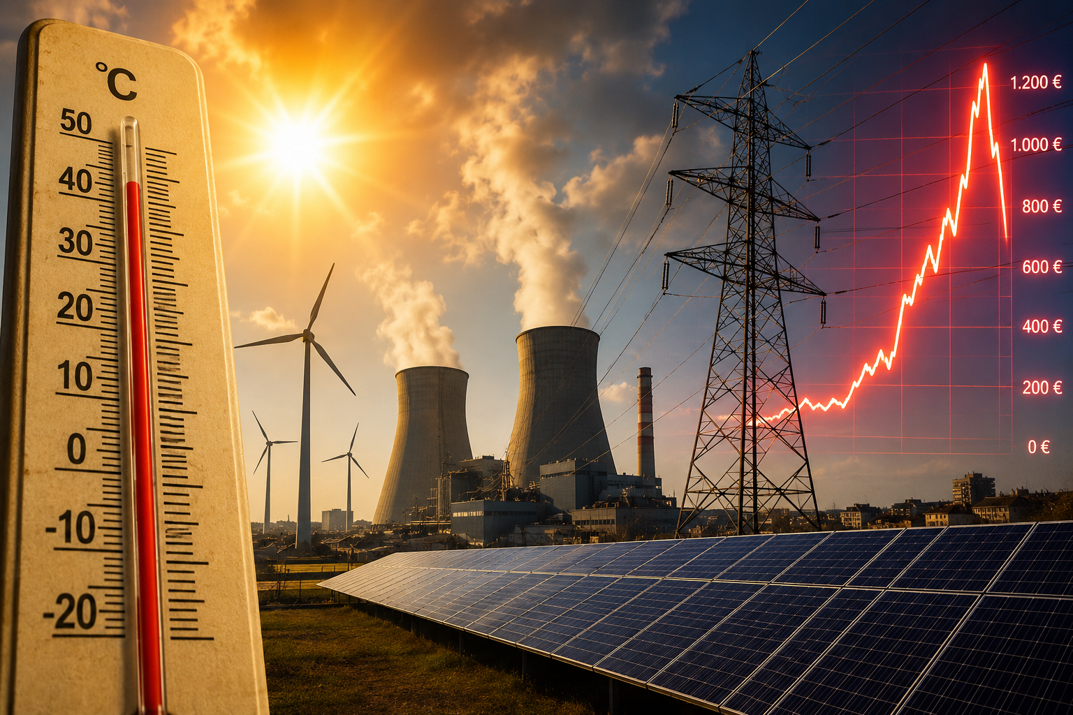 Vedro odhalilo slabiny německé energetické transformace. Ceny elektřiny vystřelily na rekordní úroveň