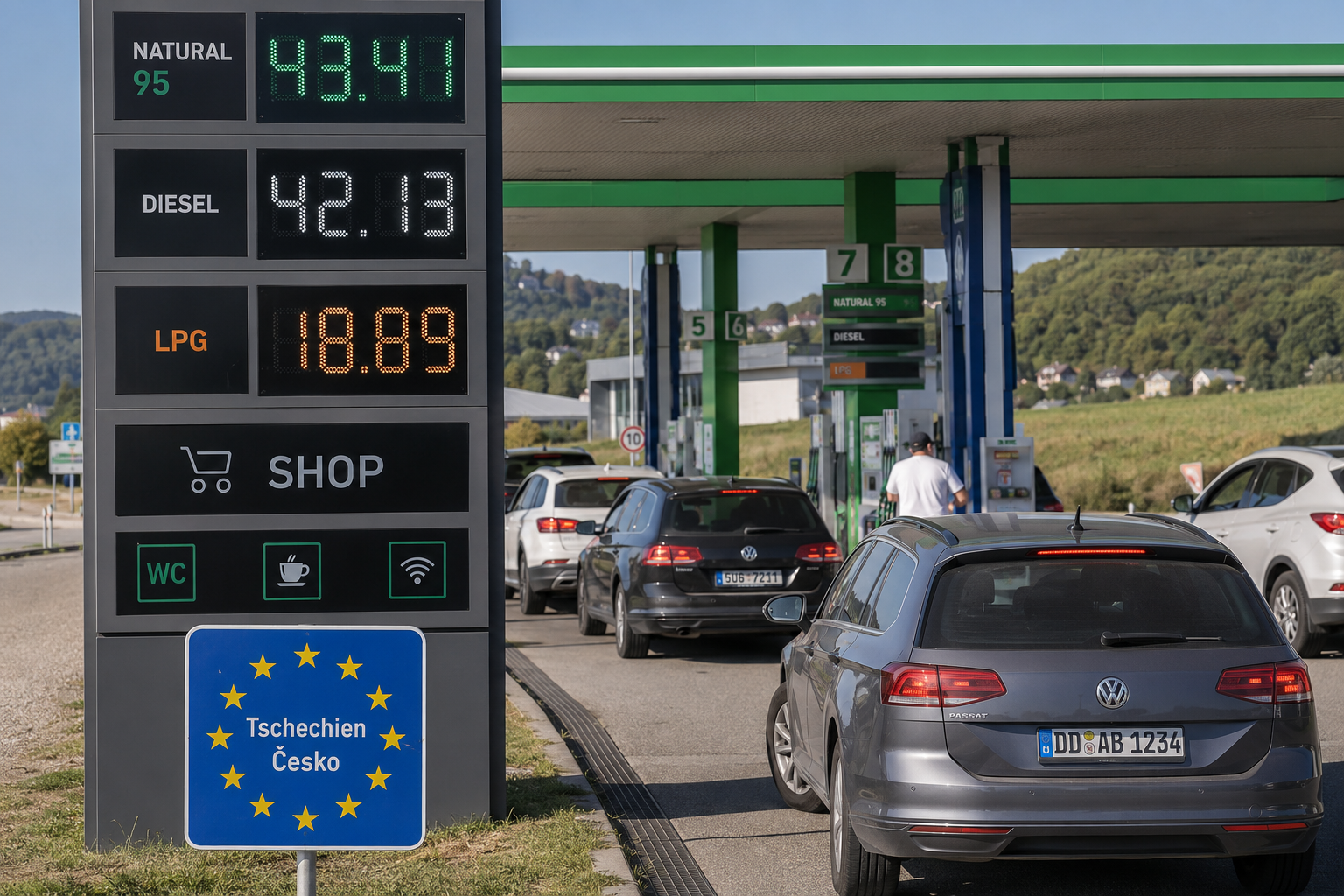 Vyplatí se jezdit tankovat do Česka? Německá média ukazují, že rozdíly v cenách paliv zůstávají výrazné i po skončení cenového stropu