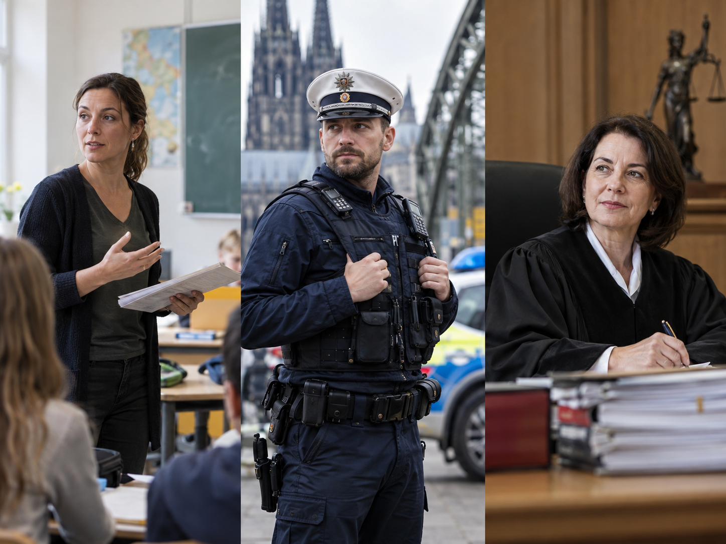 Učitelka, policista a soudkyně