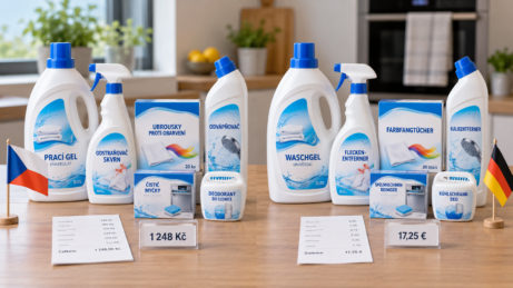 Stejné výrobky, jiná cena: deset produktů Denkmit vychází v českém dm o 41 % dráž než v Německu